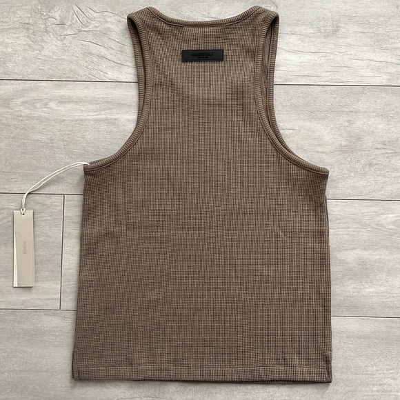🤎 HOST PICK 🤎 FEAR OF GOD 1977 Brown Taupe Waffle Tank Top, Size XS - Picture 5 of 9